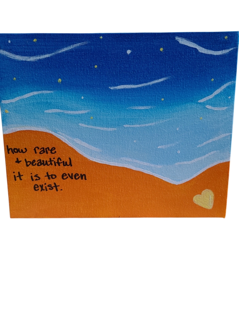 Hand Painted Inspirational Ocean Sky Canvas Wall Art